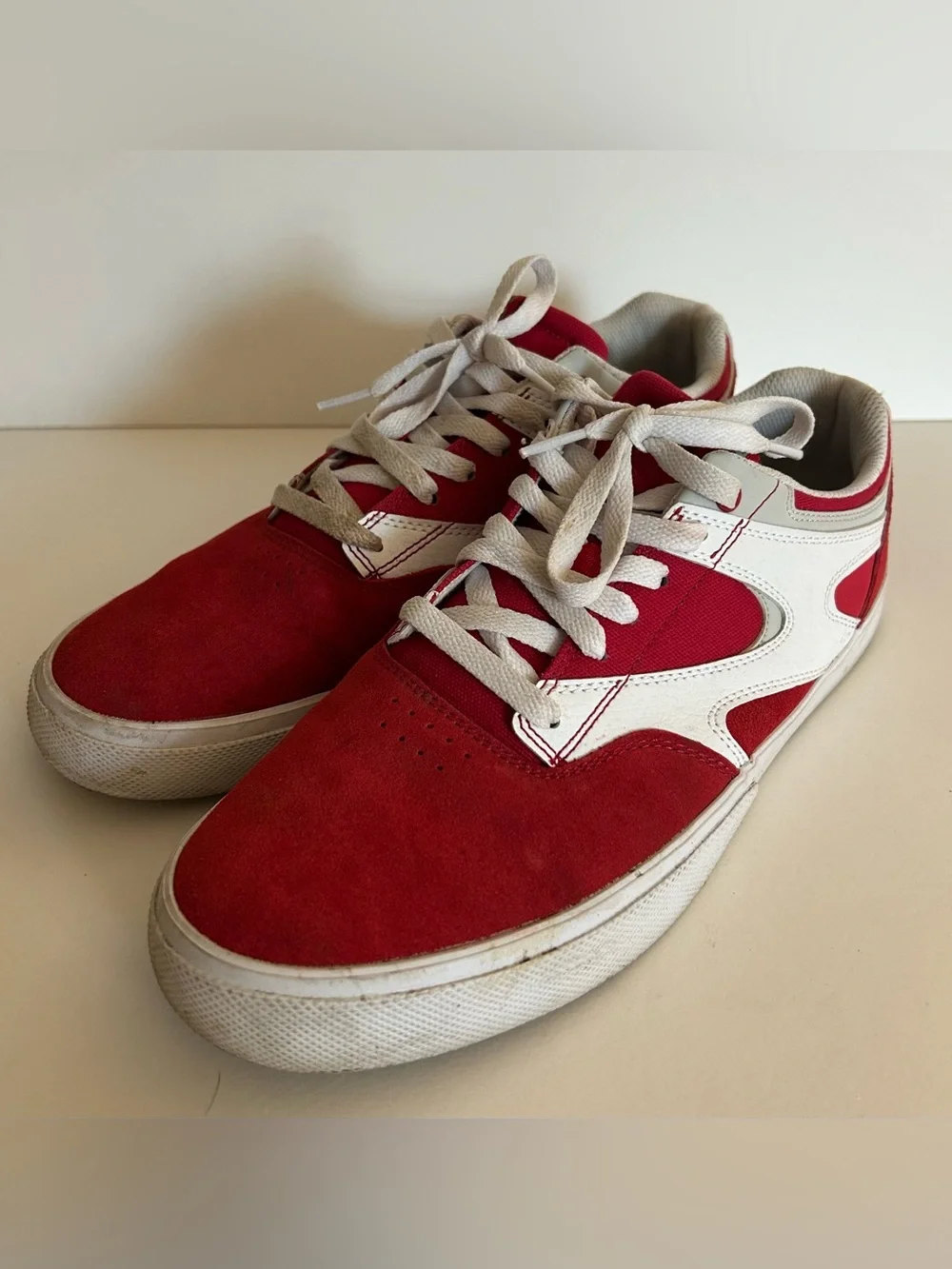 DC Kalis Vulc Men’s Red and White Skate Sneakers